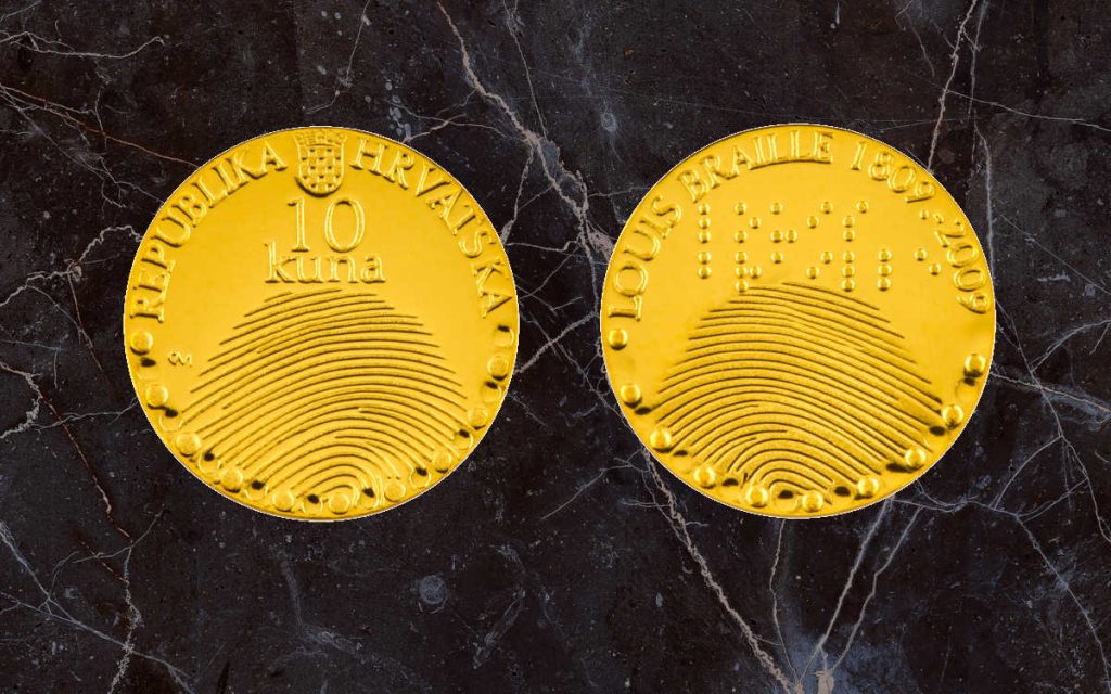 Zlatnik 10 kn Louis Braille