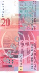 Stara novčanica 20 CHF švicarskih franaka