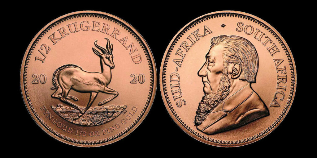 Zlatnik Krugerrand od pola unce u akciji